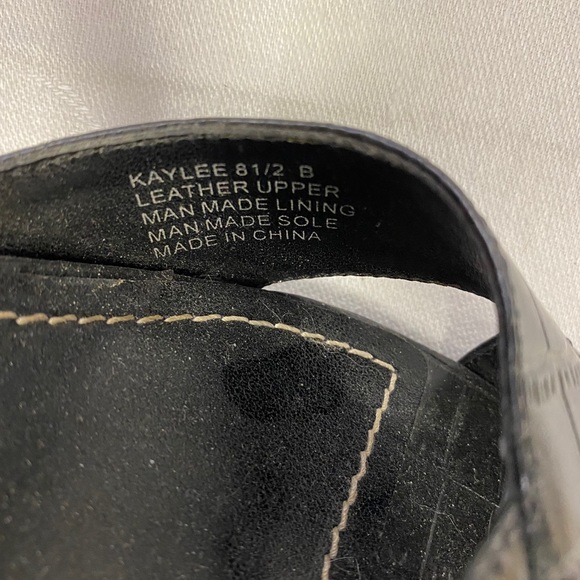 Chaps leather black high heeled peep toe - Picture 5 of 7